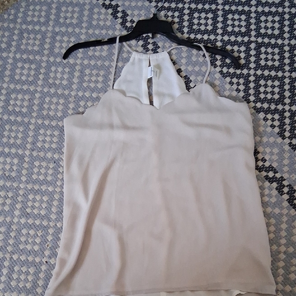 Express Tops - Express Cream Revesible Scalloped Camisole